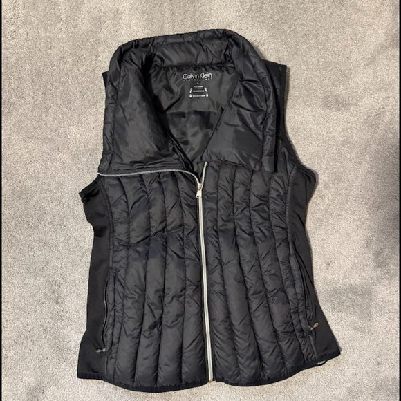 Calvin Klein Performance black nylon down-filled puffer vest Sz Med - Picture 2 of 5